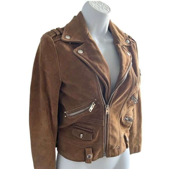 THE KOOPLES Biker Suede Leather Jacket Size XS - Picture 3 of 12